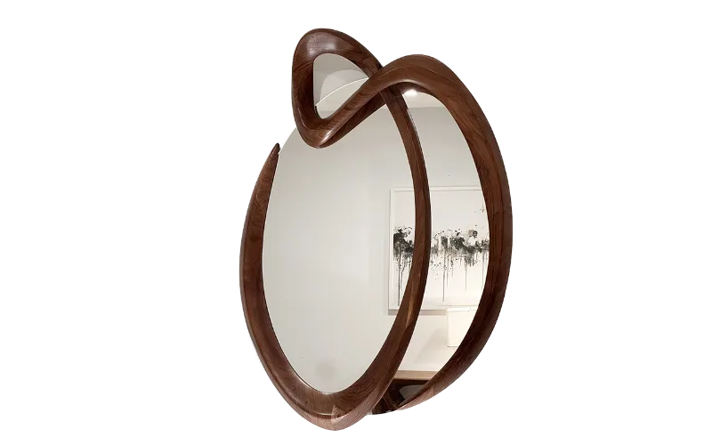 sculptural wood wall mirror Saba by Amorph