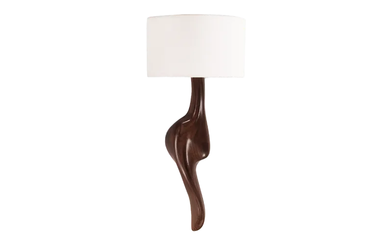 Sculptural solid wood wall sconce Oralee by Amorph Studio