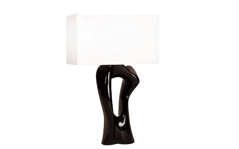 Sculptural solid wood table lamp Vesta by Amorph Studio