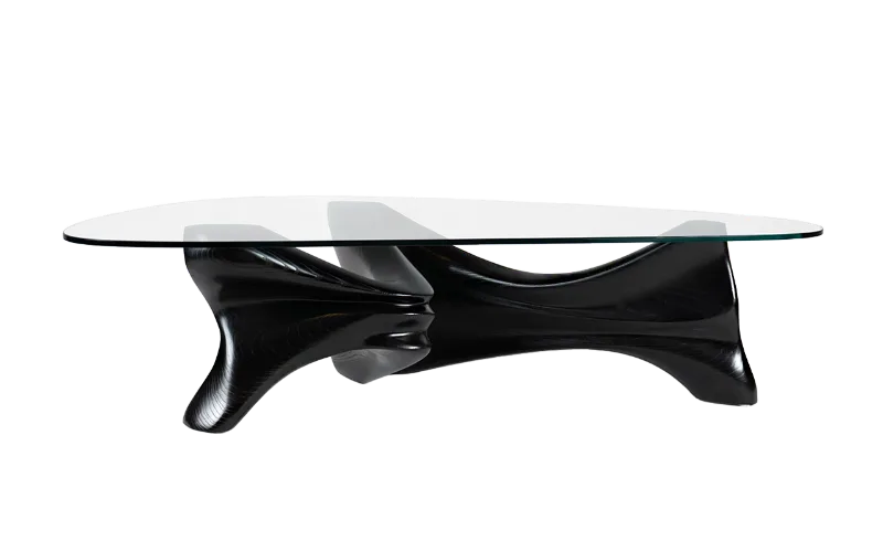 Sculptural solid wood coffee table Zen by Amorph Studio