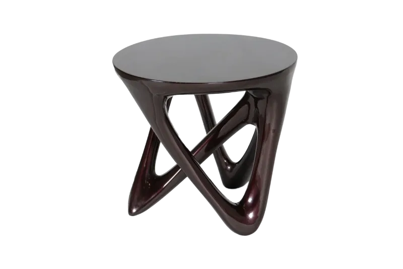 Sculptural solid wood side table Ya by Amorph Studio