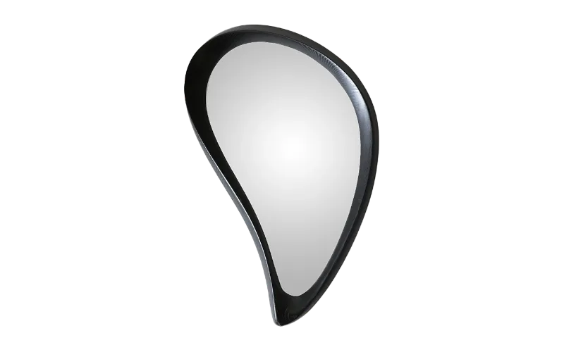 sculptural solid wood wall mirror Wella by Amorph