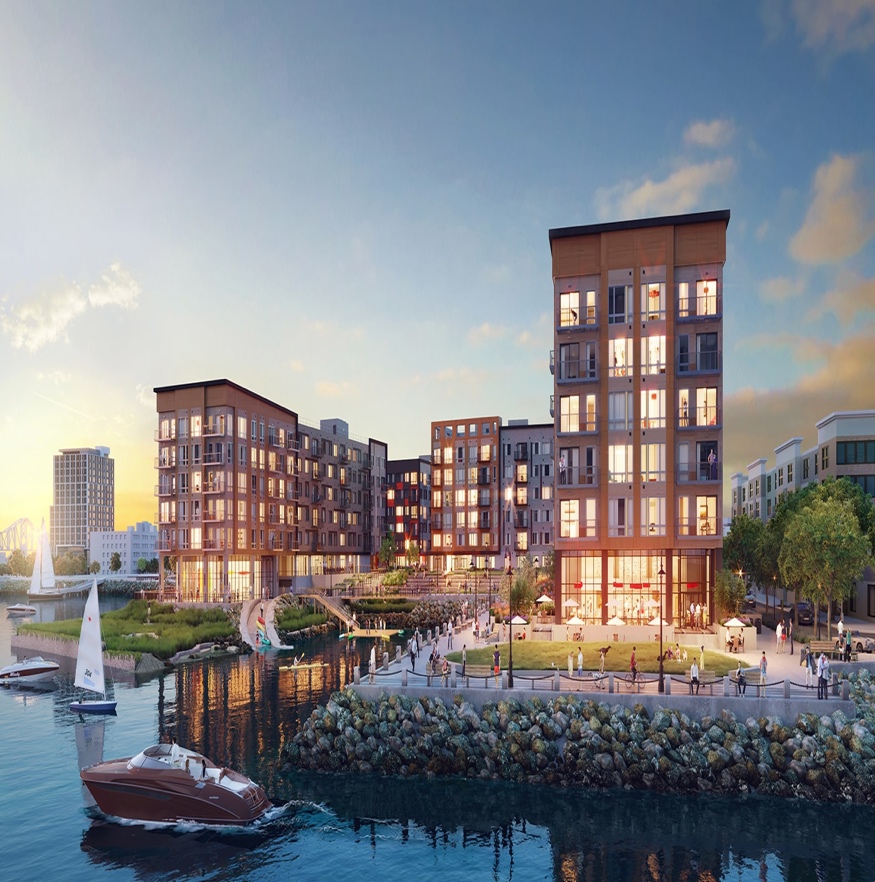 Clippership Wharf waterfront residential development in Boston