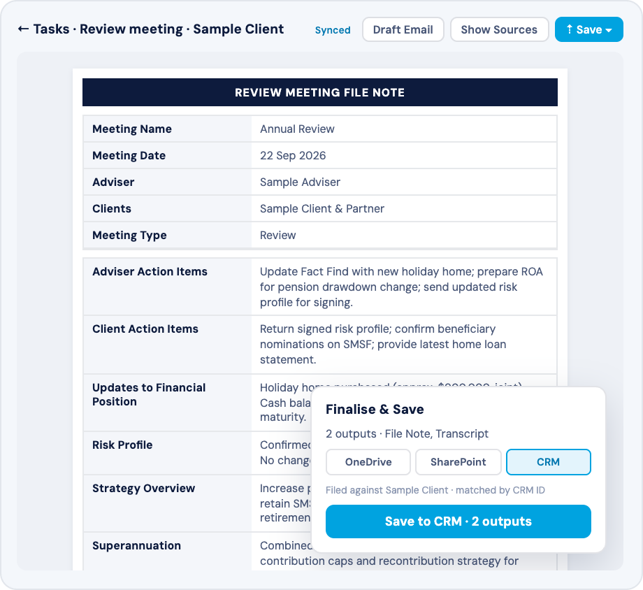 Save Client Documents to CRM in Filenote AI