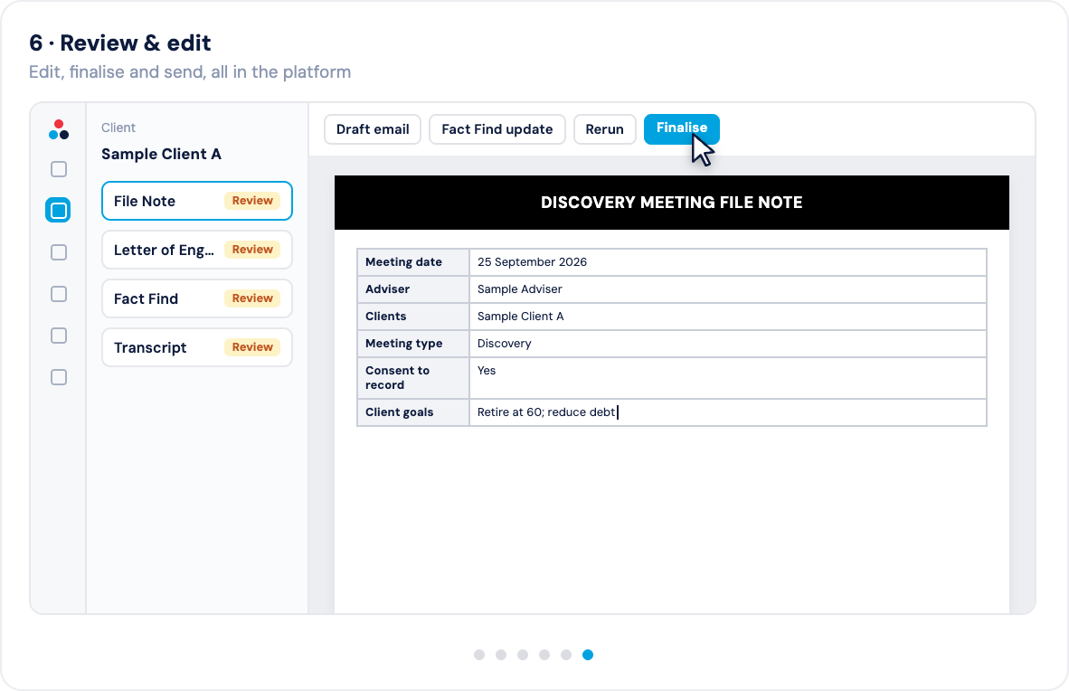 Reviewing and editing the output in platform