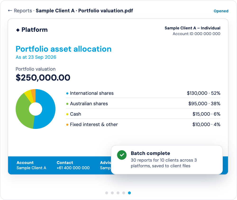 Platform Reports batch request across clients and platforms