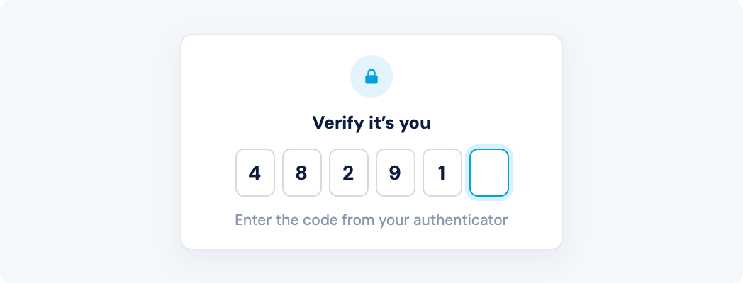 Multi-factor authentication code entry