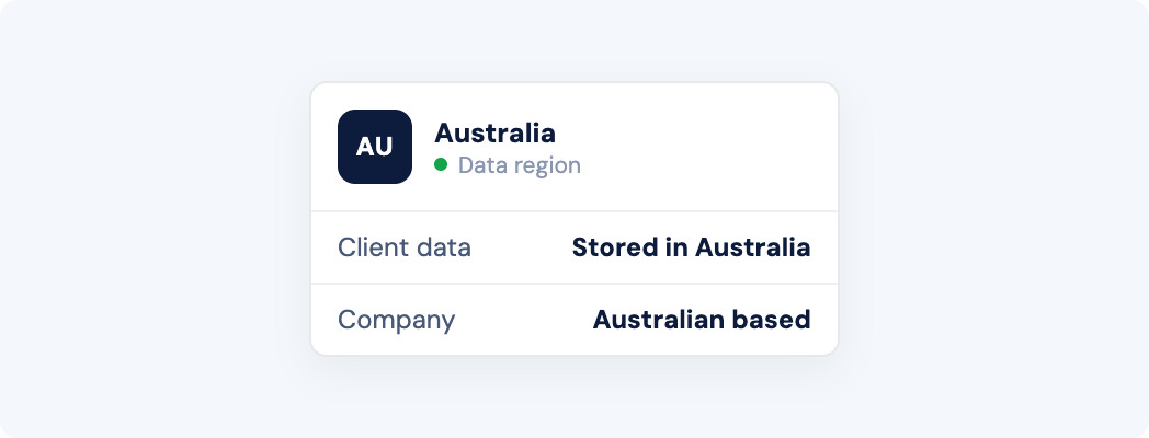 Client data stored in Australia