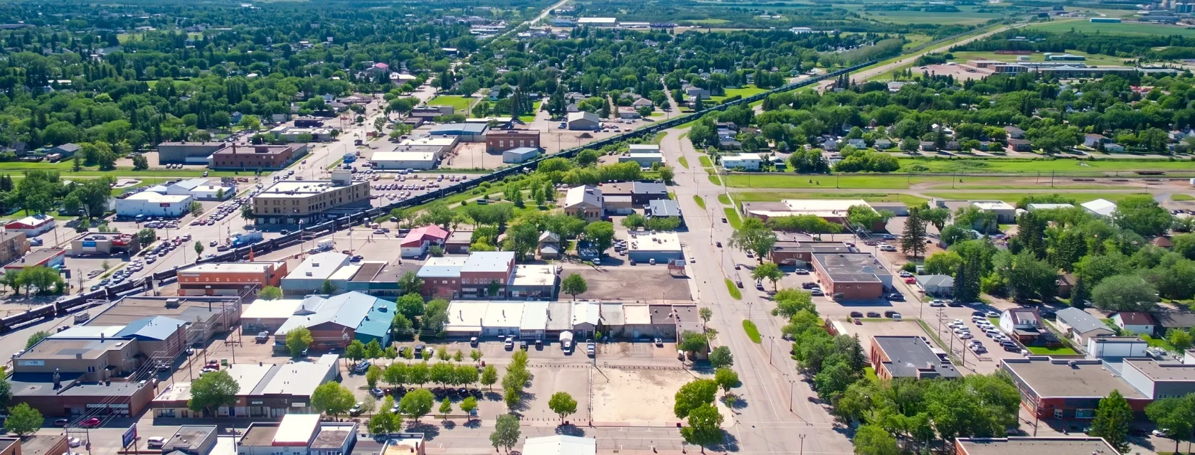 Aerial view of Yorkton