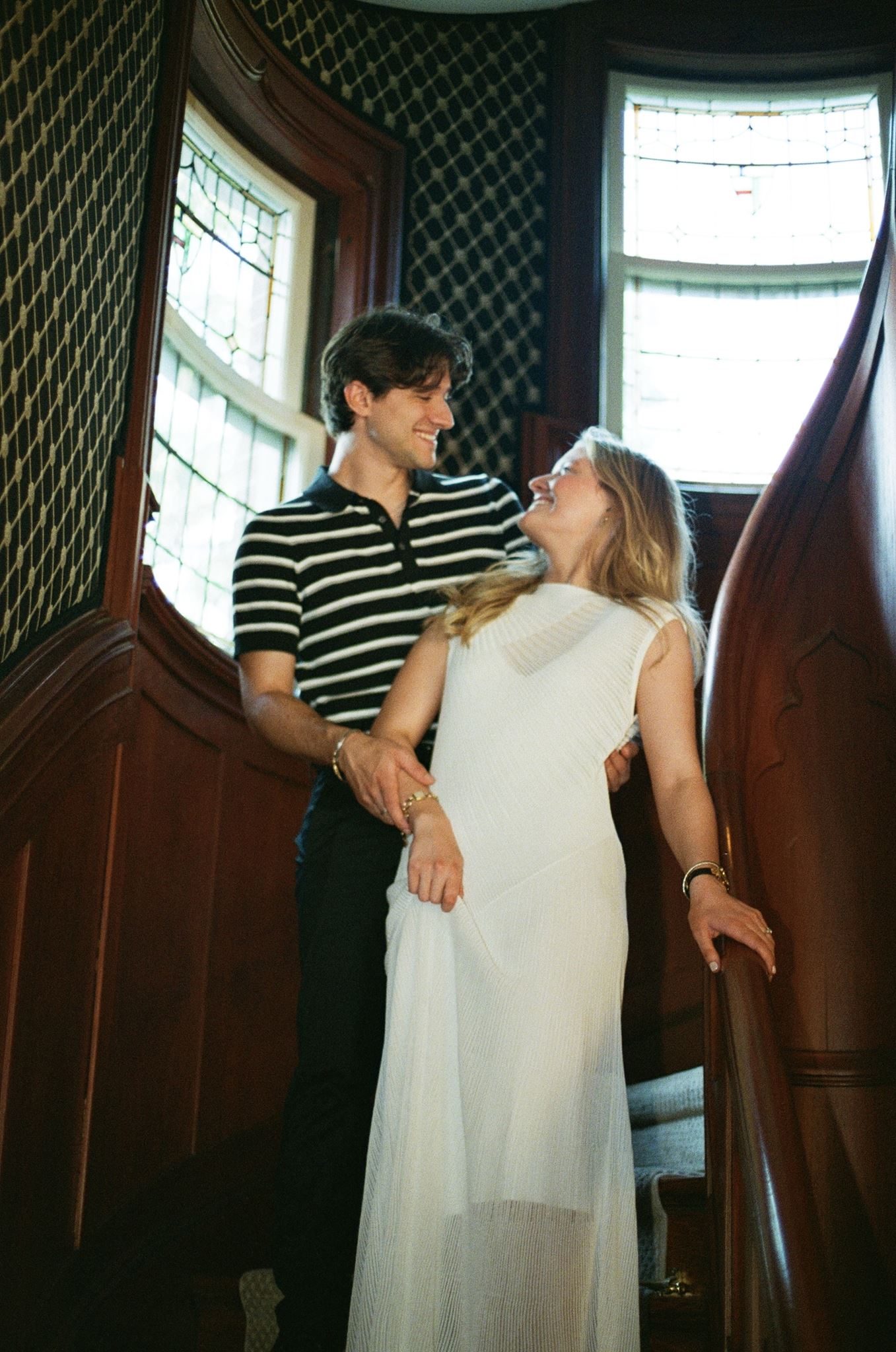 Caitlin and Greg on the staircase