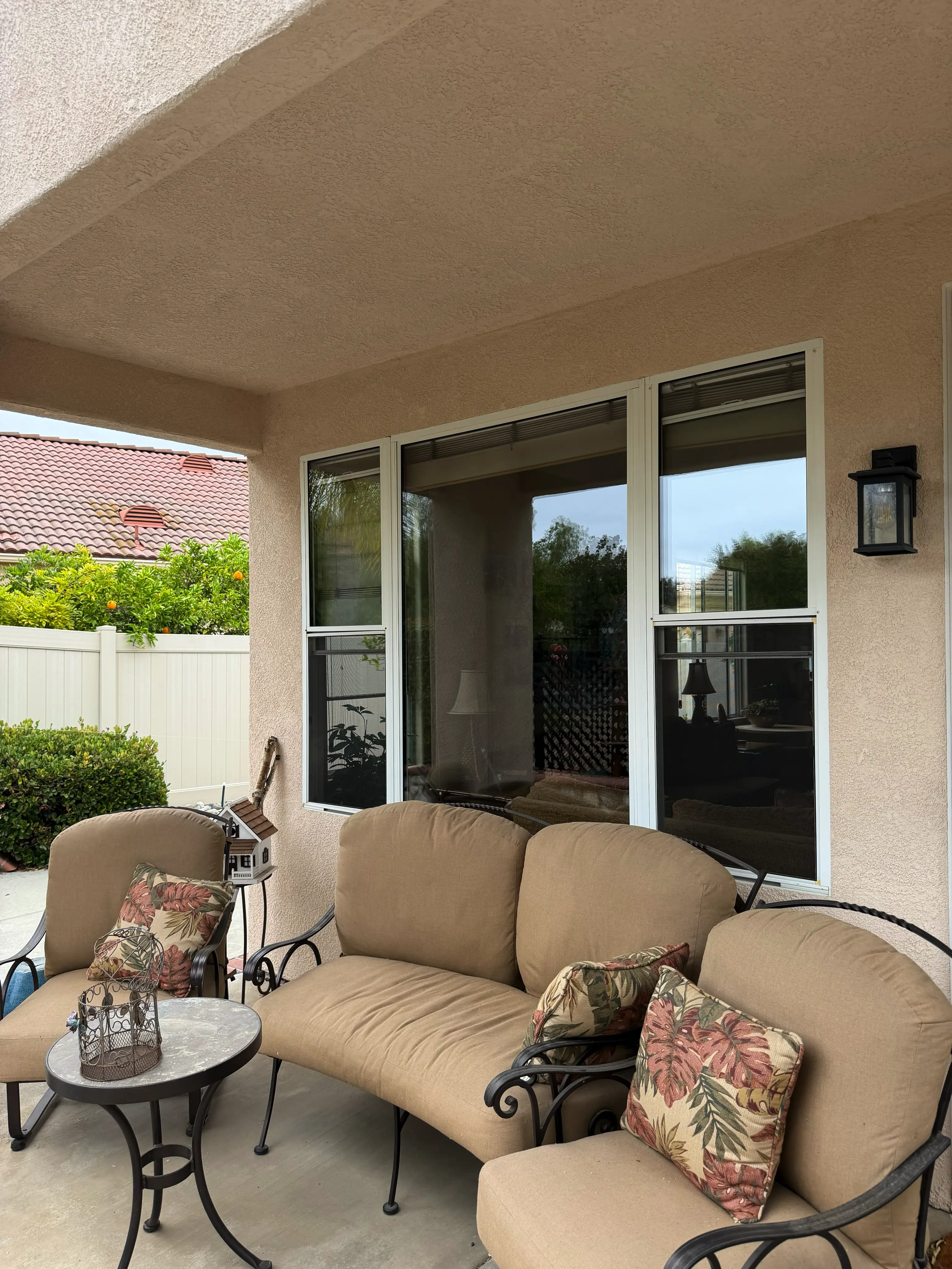 Retrofit window installed on a covered patio in Lake Elsinore, CA