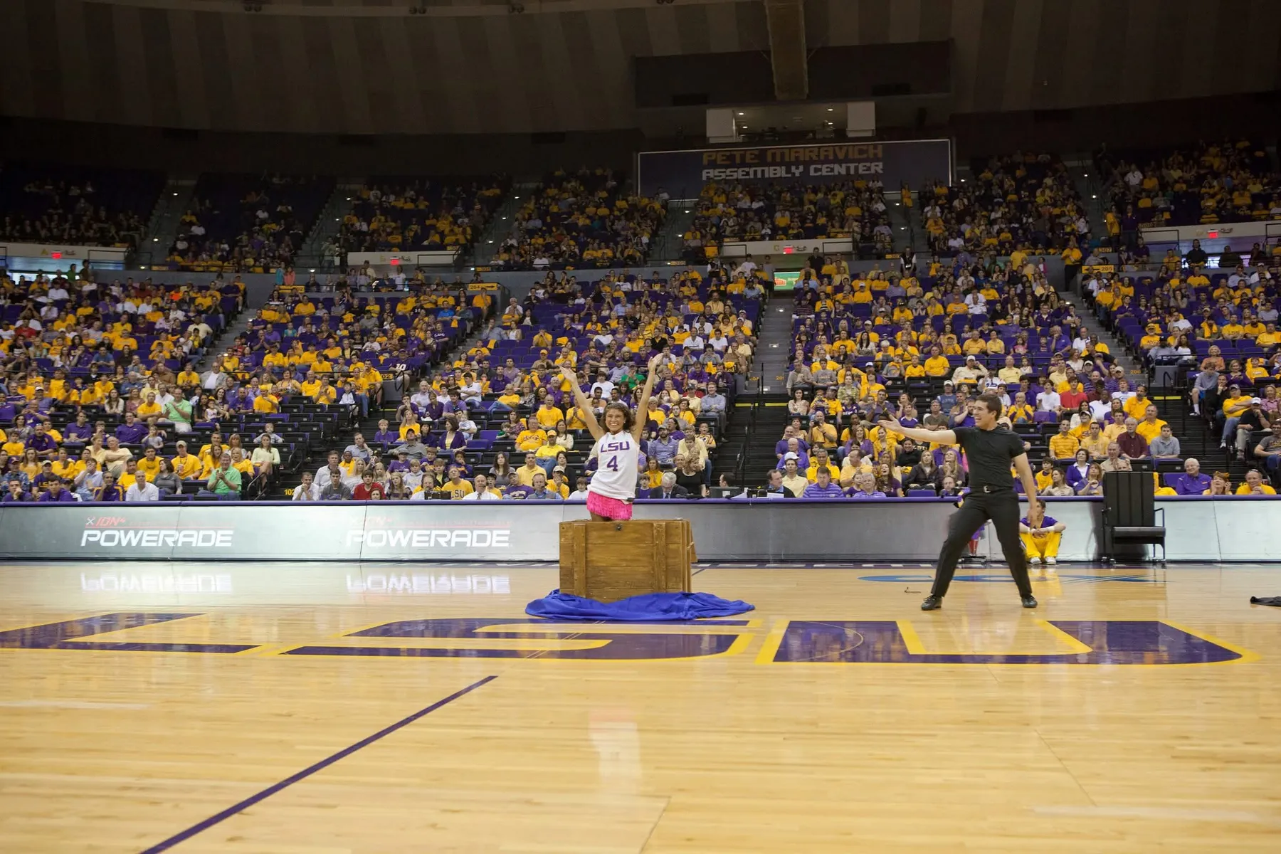 Halftime show for LSU at the Pete Maravich Assembly Center