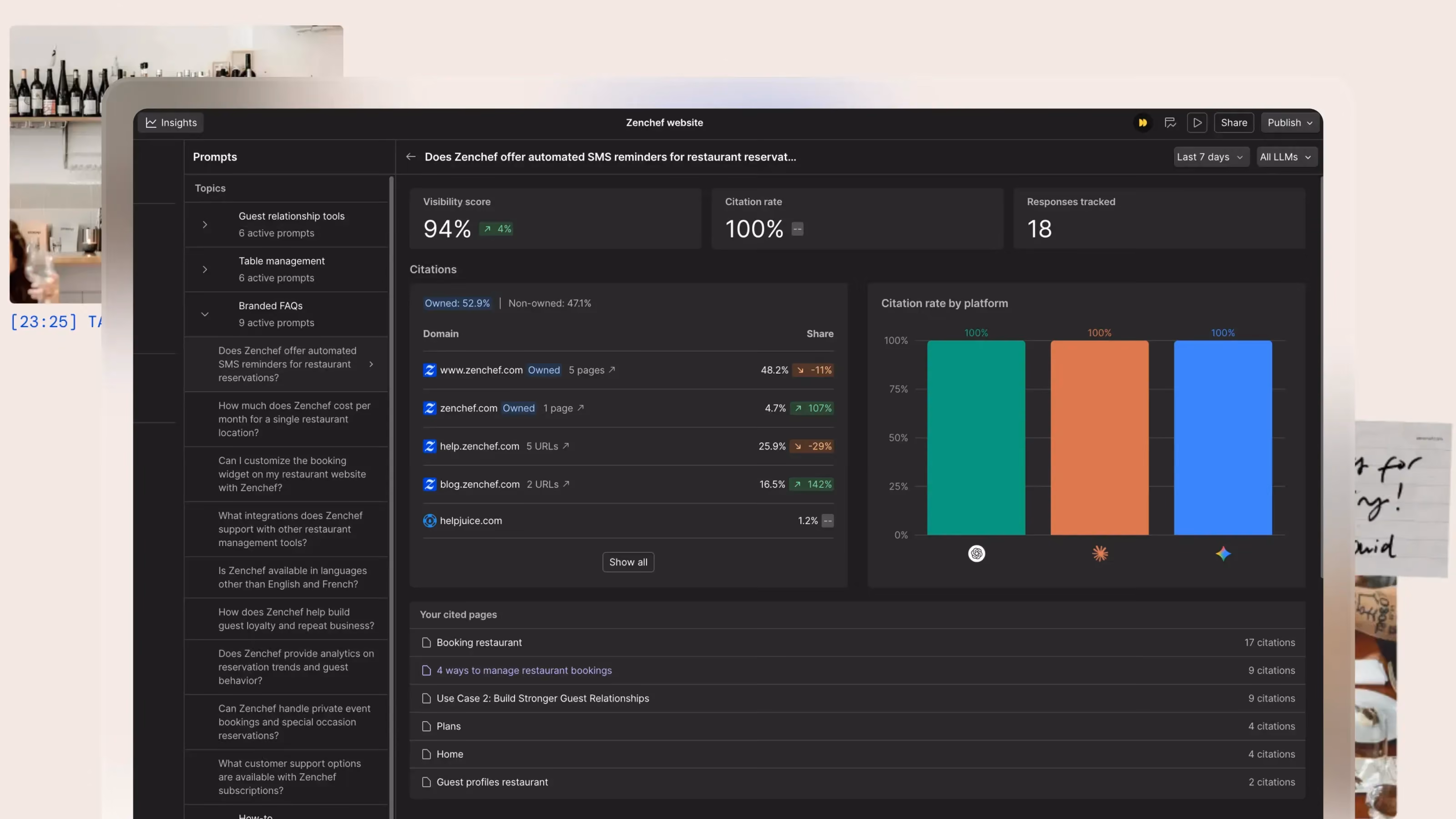 Zenchef Webflow Analyze dashboard
