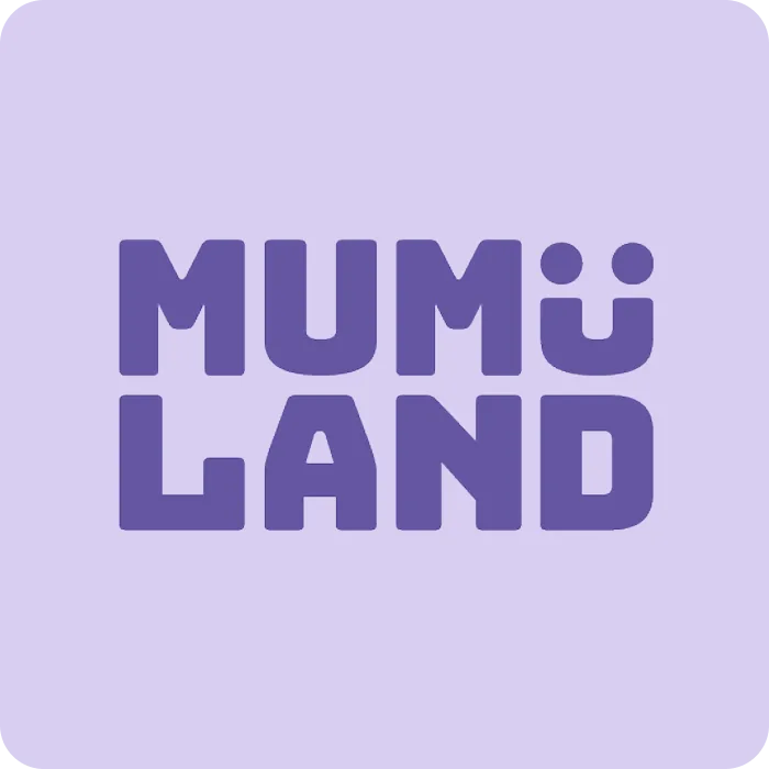 MUMULAND wordmark on a lavender card