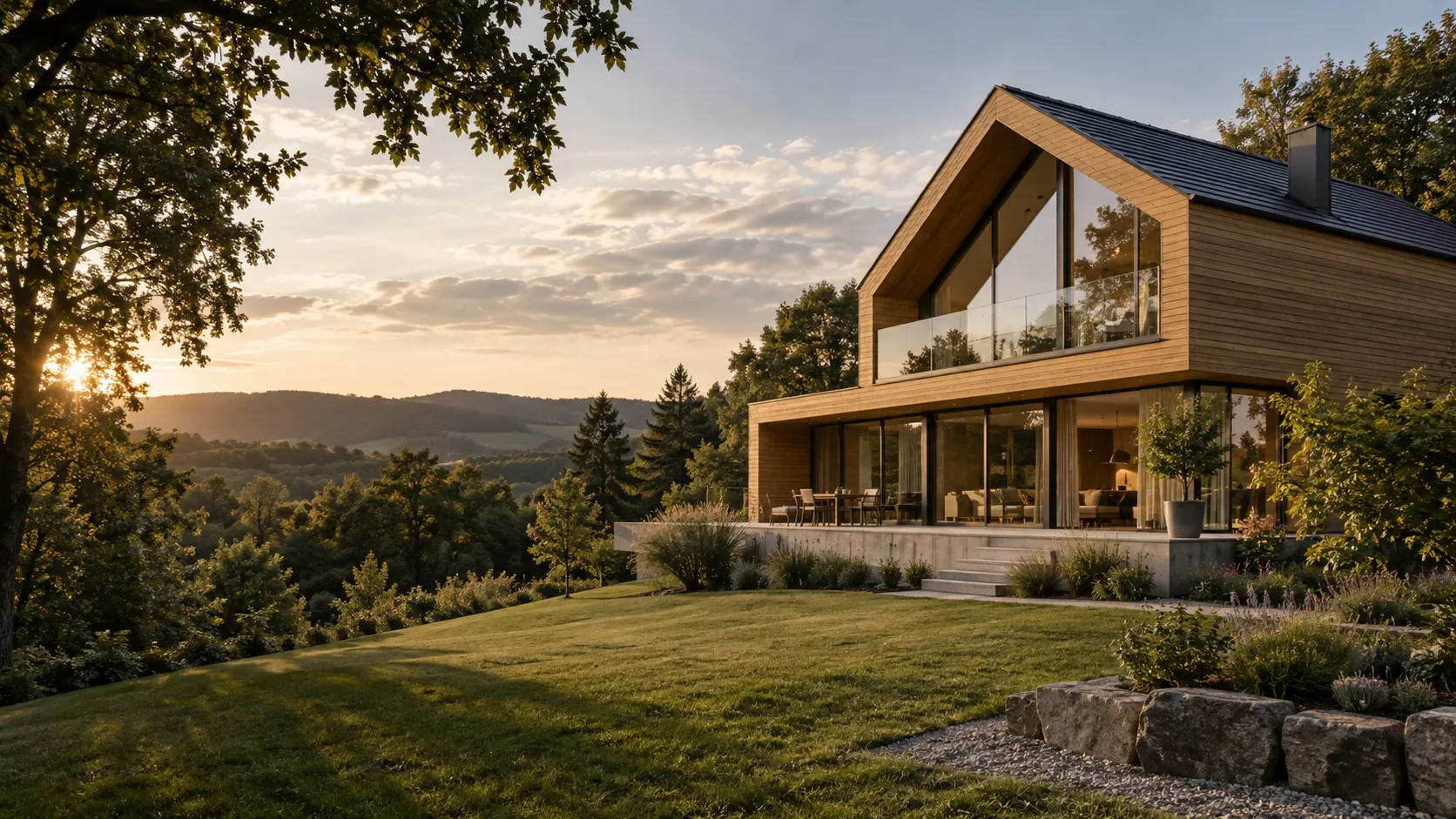 Modernes Holzhaus von HOLZSYSTEMHAUS