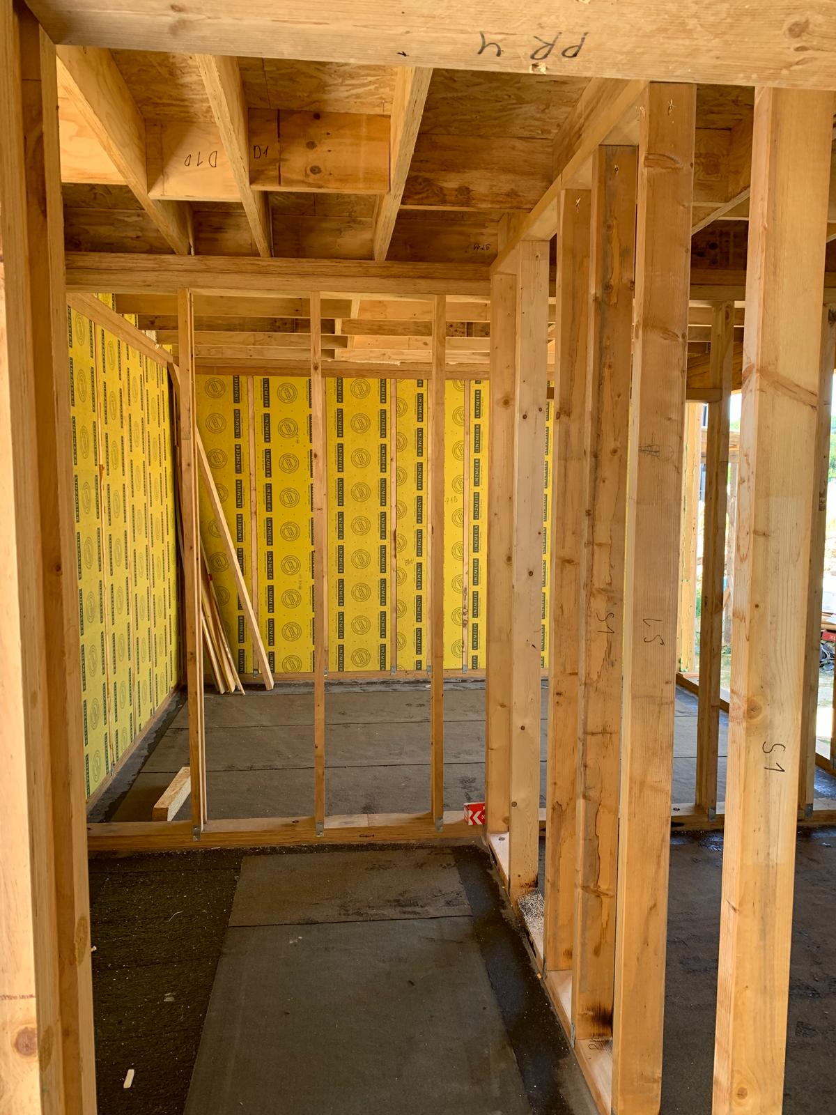 Holzrahmenkonstruktion mit Dämmung