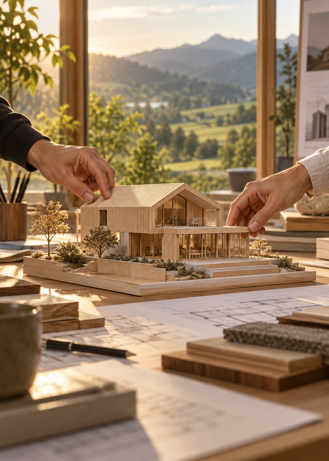 Holzhausmodell als Ausgangspunkt für die Planung