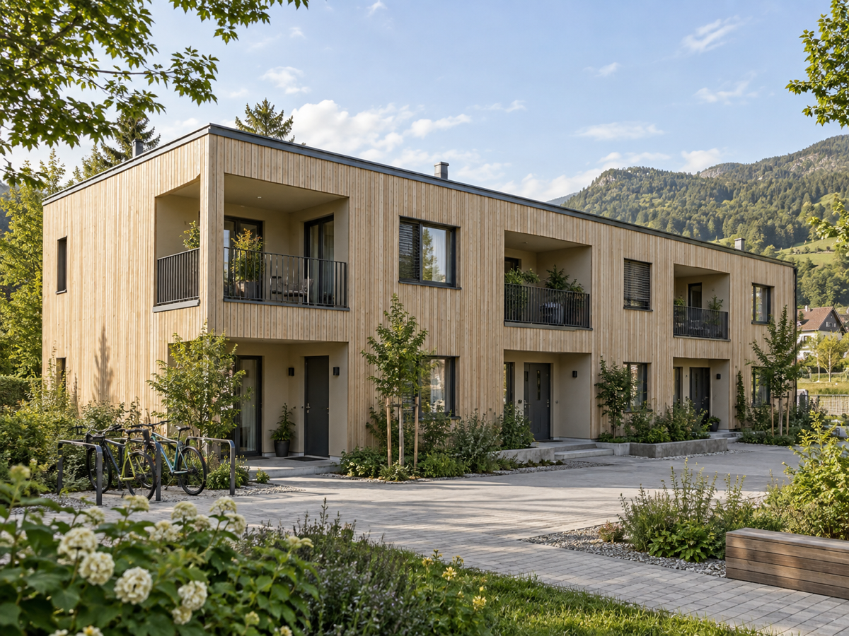 Mehrfamilienhaus in moderner Holzbauweise für Wohnbauträger