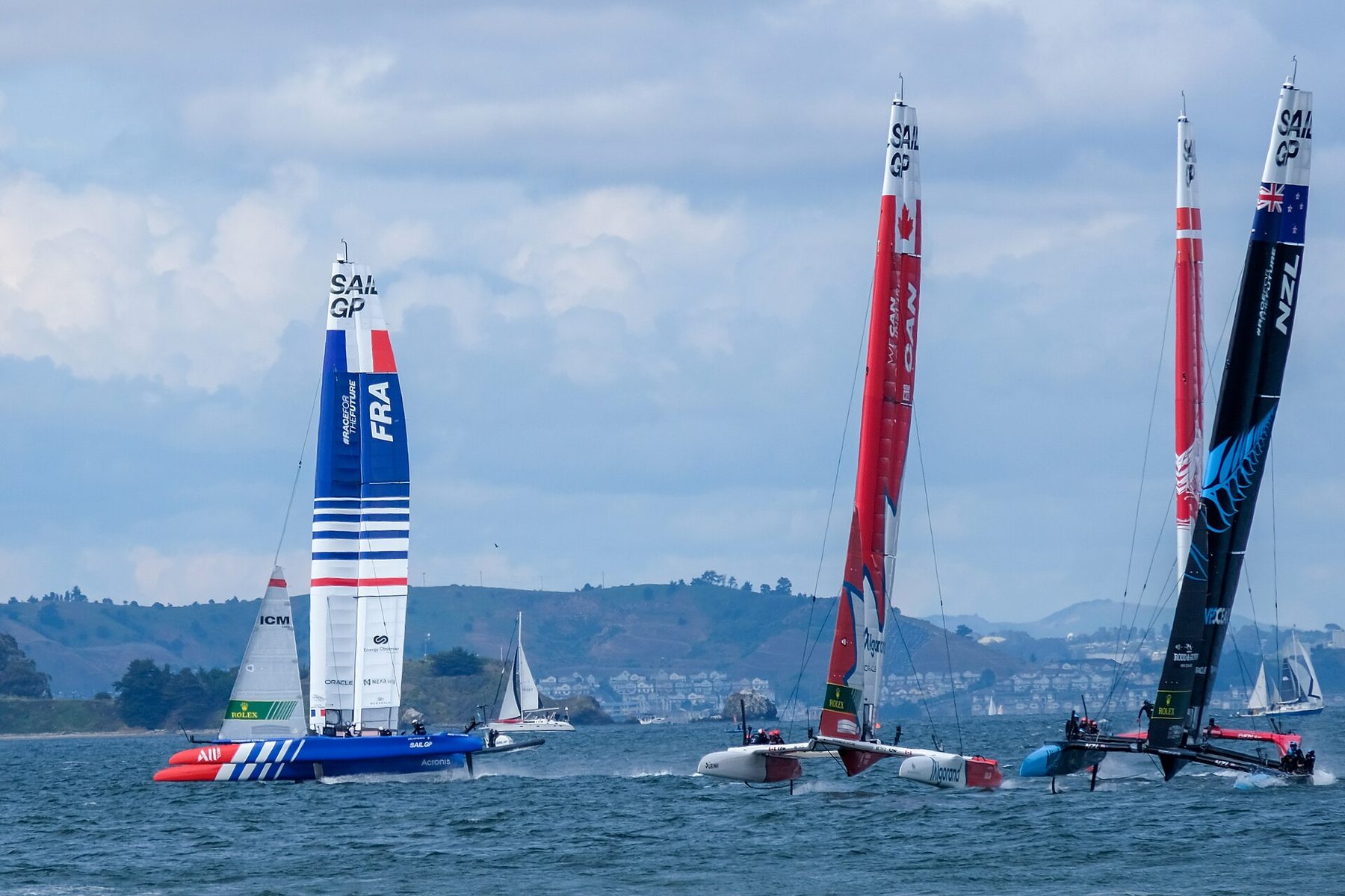 France, Canada and New Zealand F50s racing in San Francisco