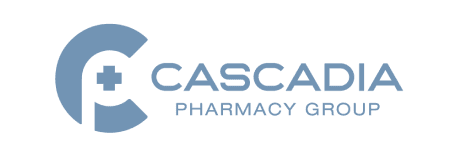 Cascadia Pharmacy Group logo with blue medical cross and stylized letter C