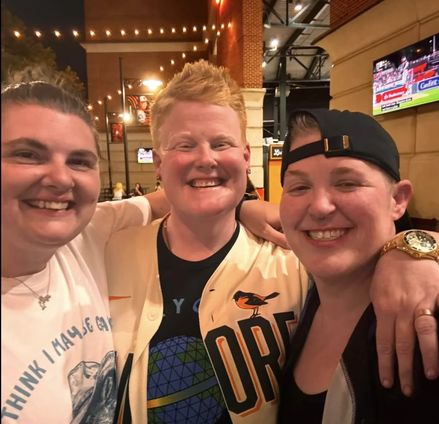Friends smiling together at a table