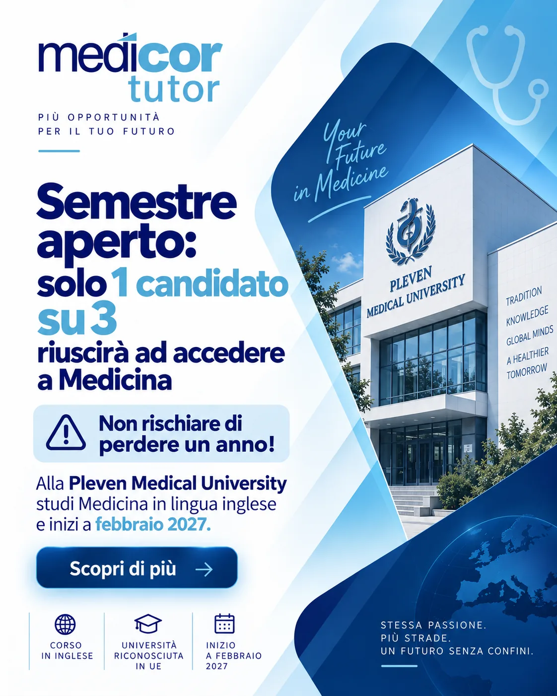 Semestre Aperto Medicina: non perdere un anno, inizia a febbraio 2027 a Pleven