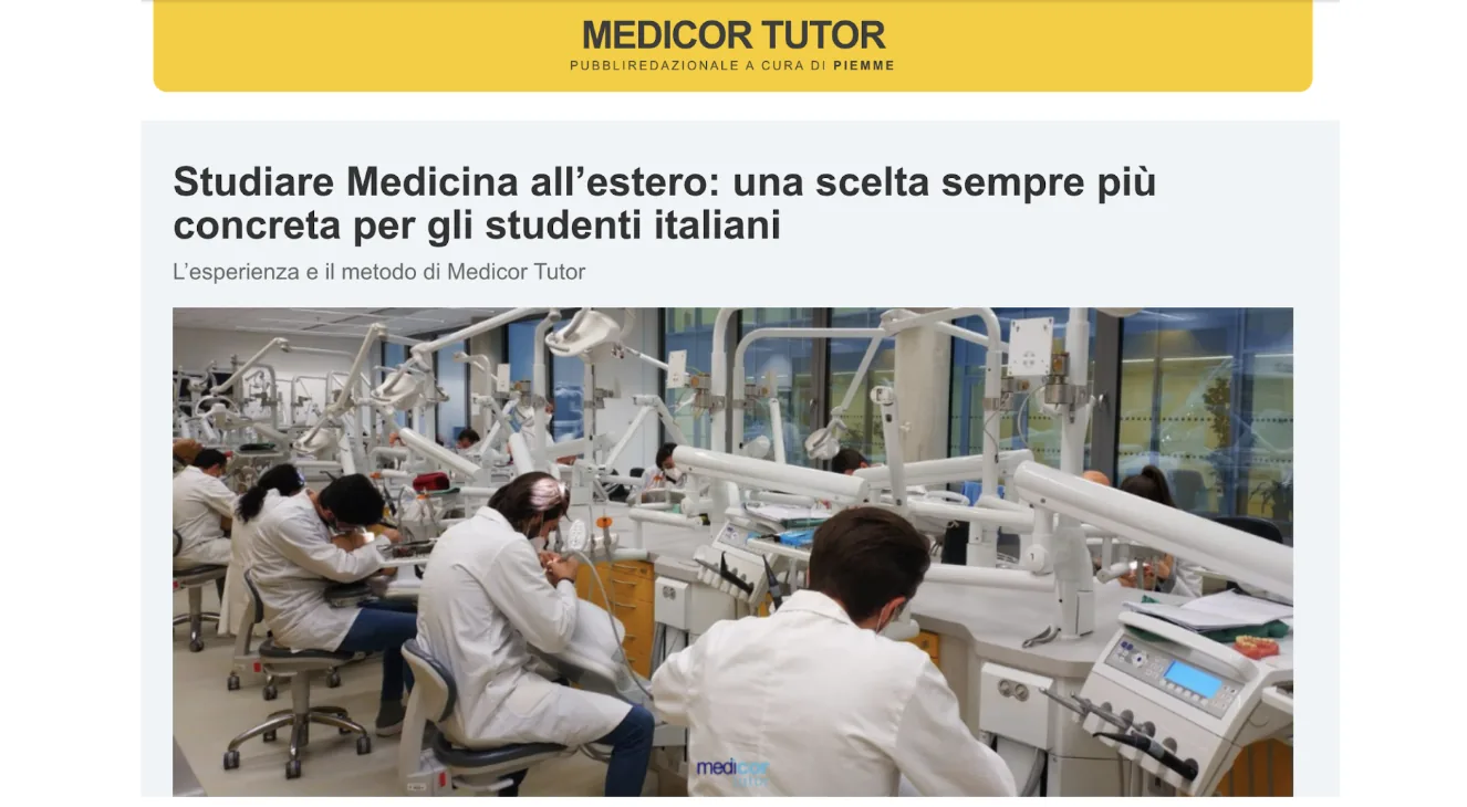 Studiare Medicina all’estero: Medicor Tutor su Corriere della Sera