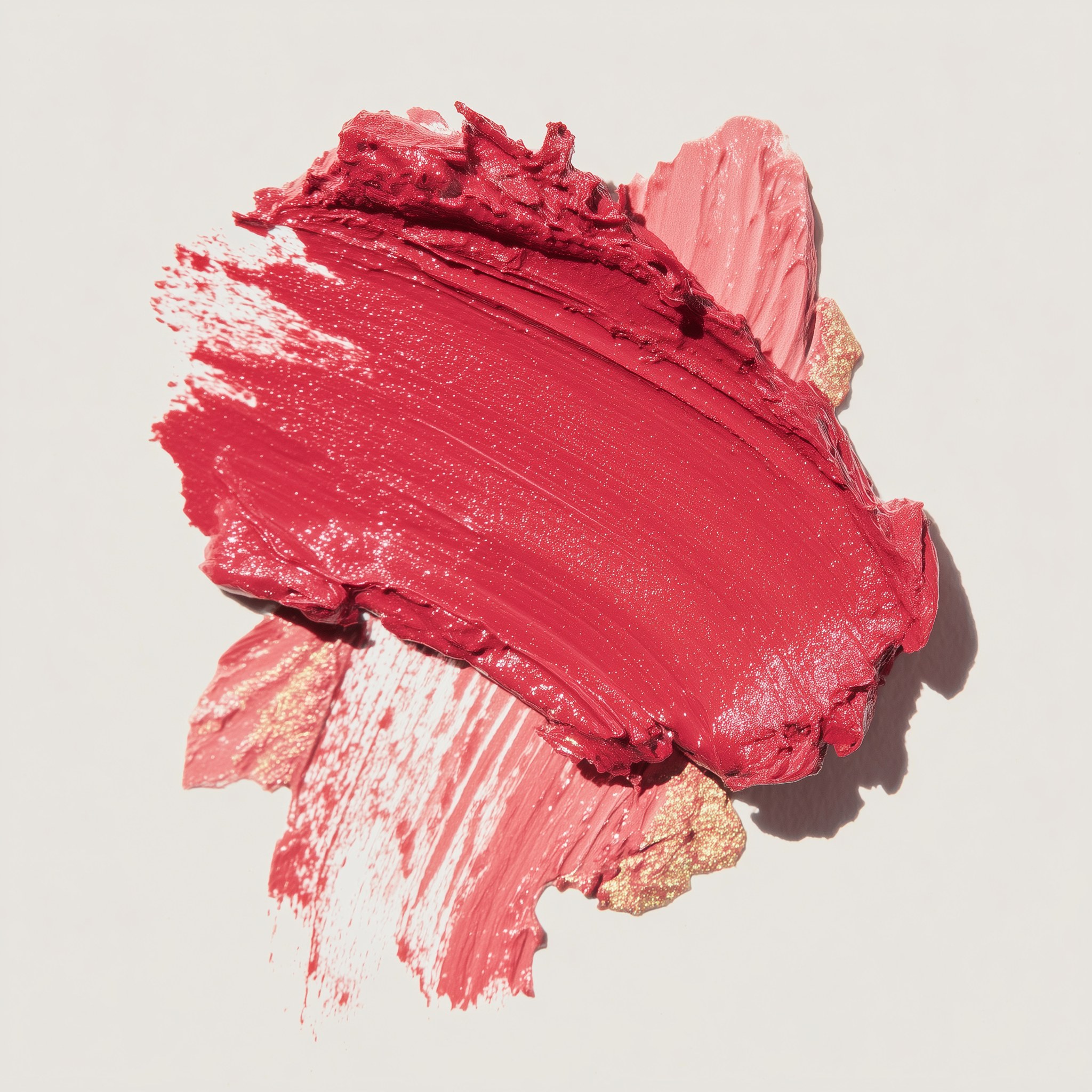 Texture de rouge à lèvres, effet crémeux et scintillant