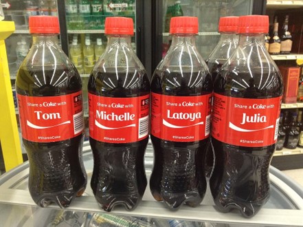 Share a Coke bottles printed with people's names