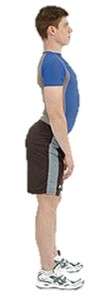Posture with stomach protruding