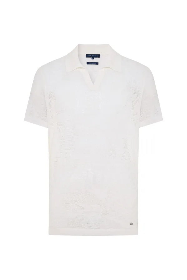 Knit polo flat lay