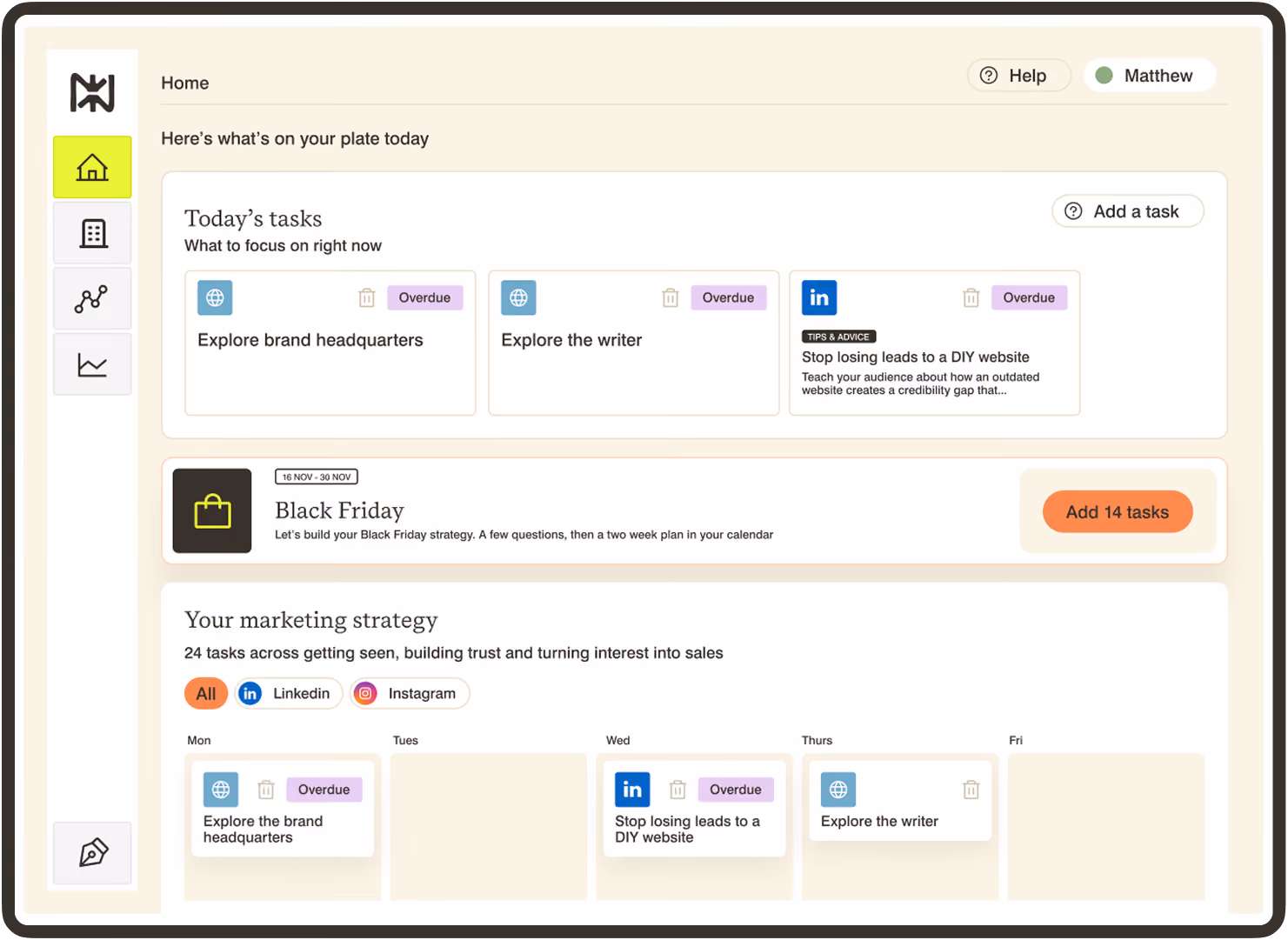 A screenshot of the Navia app, showing the main screen