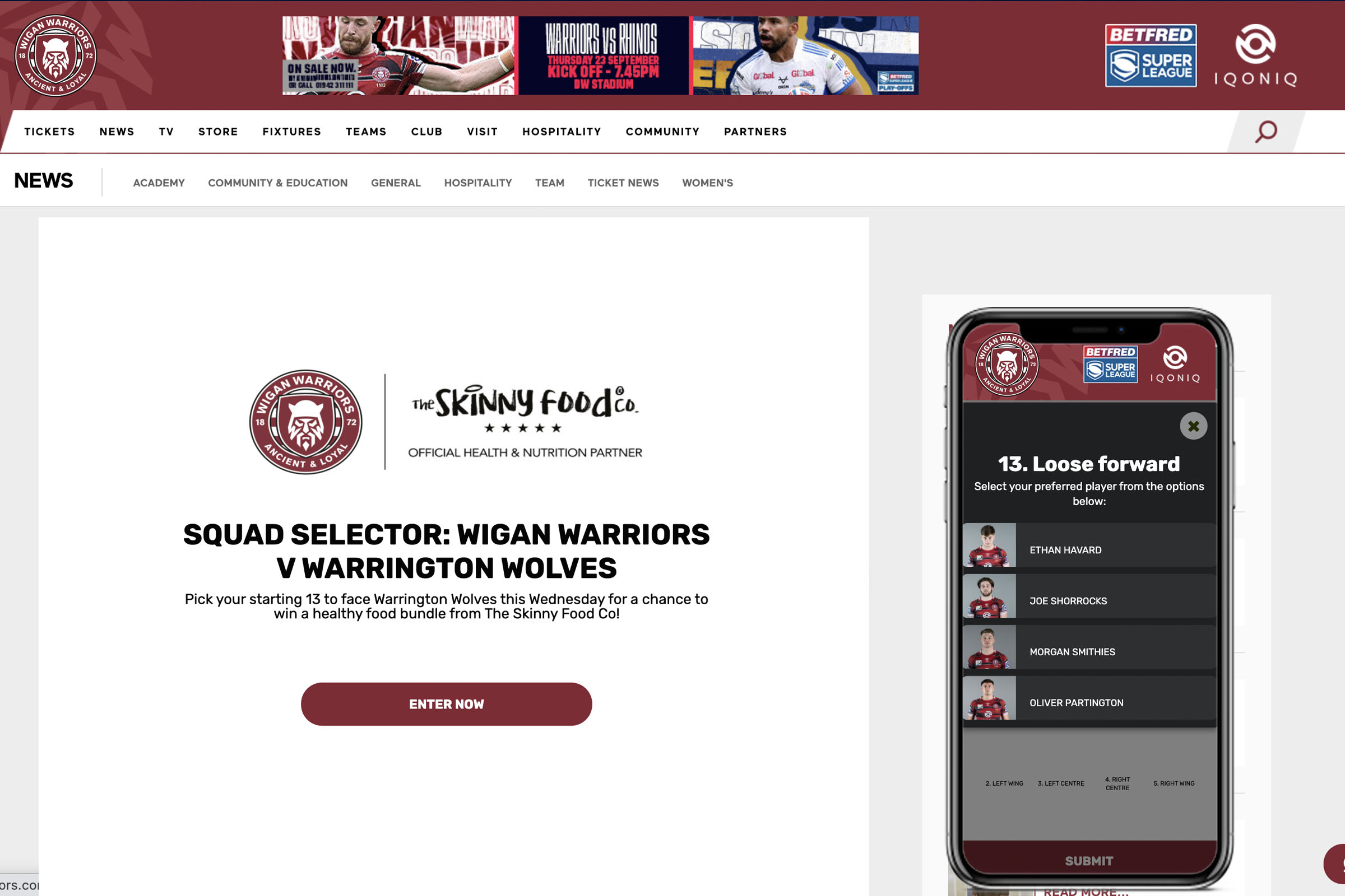 Wigan Warriors Rugby League: Pick Your XII