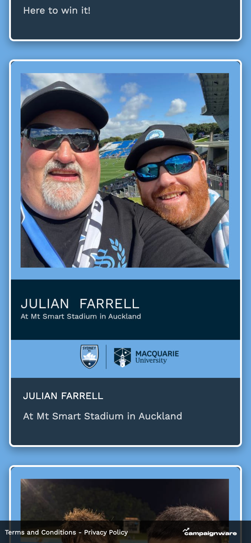 Sydney FC with Macquarie University · Fan Cam