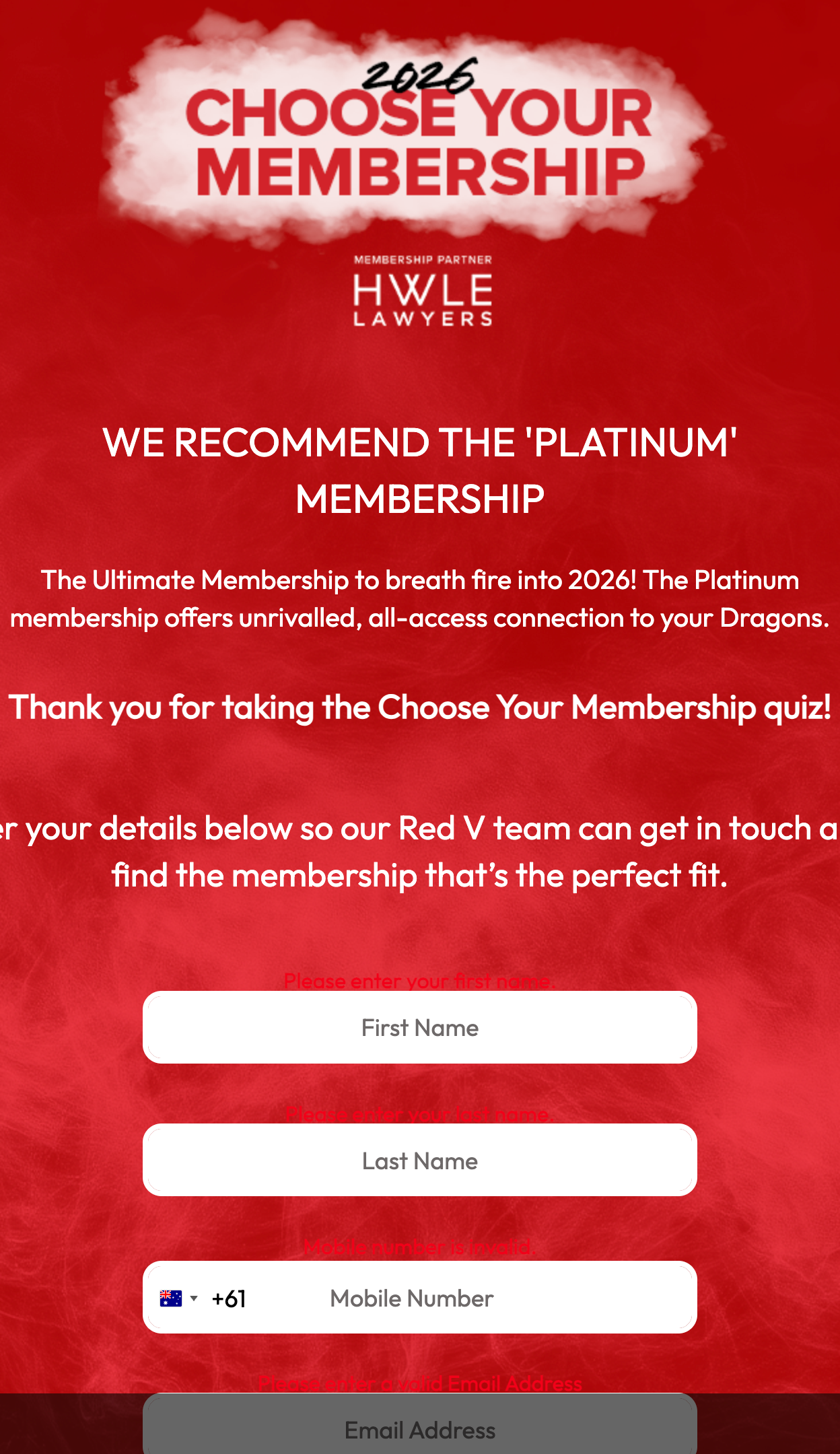 Red V Membership Picker