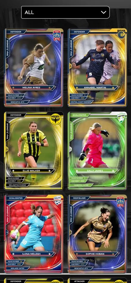 A-Leagues Legends Digital Cards campaign