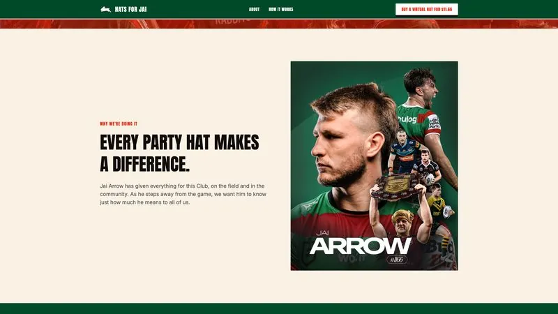 South Sydney Rabbitohs “Hats for Jai” Donations campaign