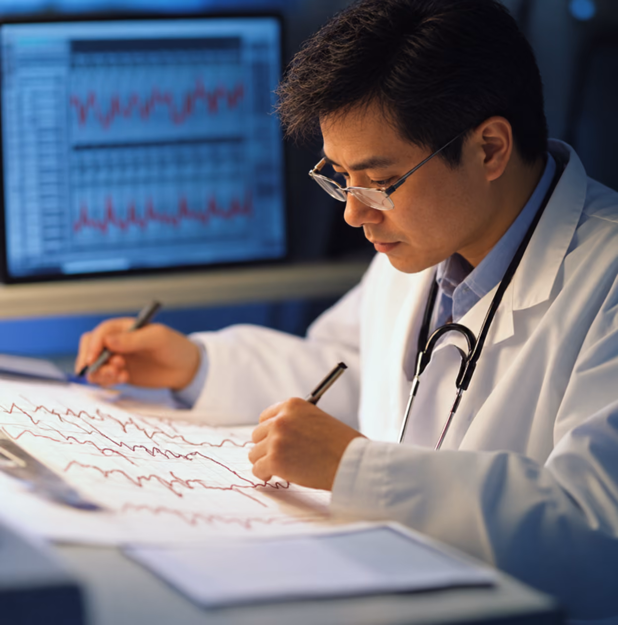 ECG triage and early detection — illustrative healthcare image