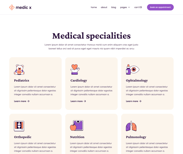 Medic X - Services Main Page - Healthcare Webflow Template