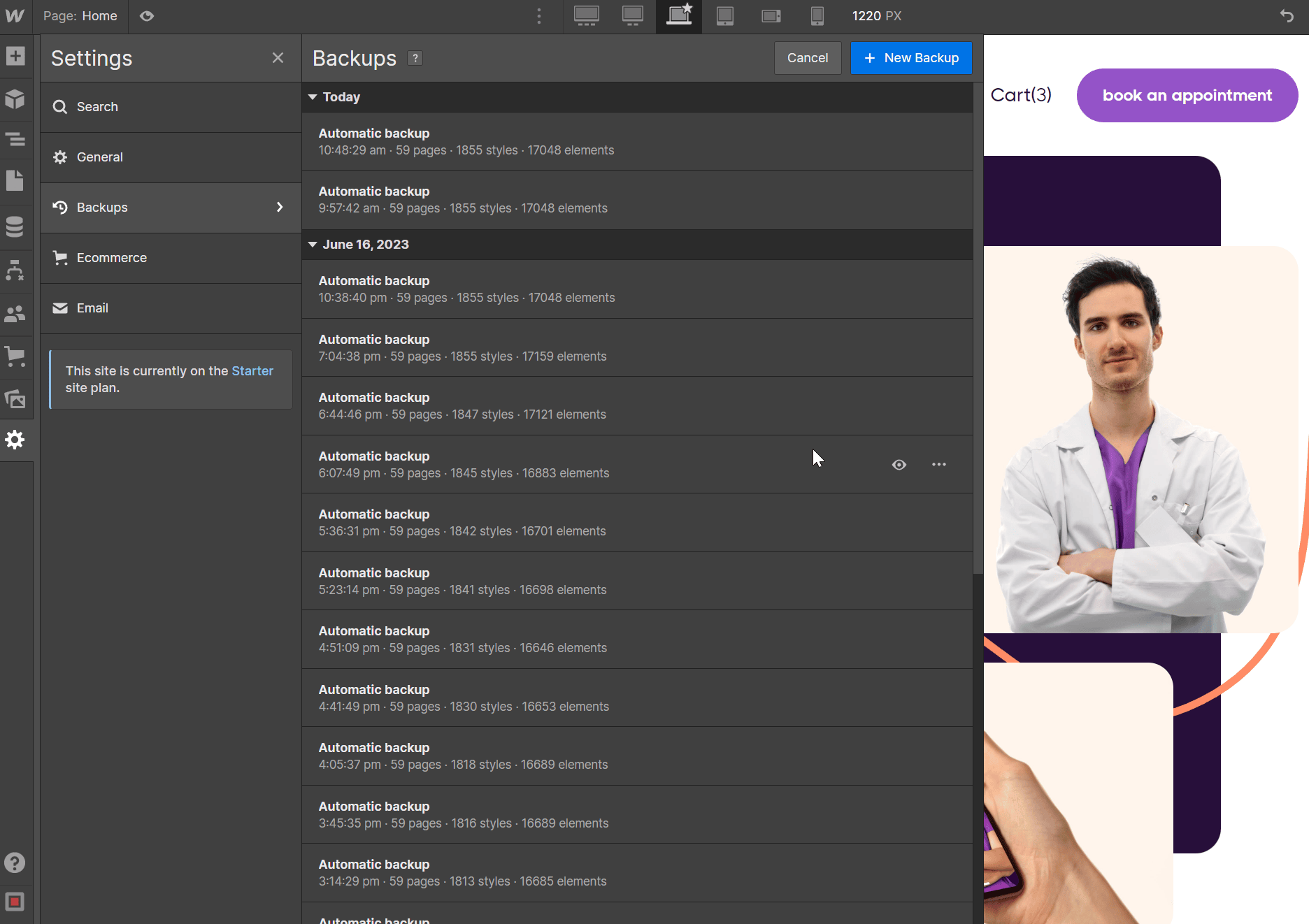 Start Here Backups - Medic X Webflow Template