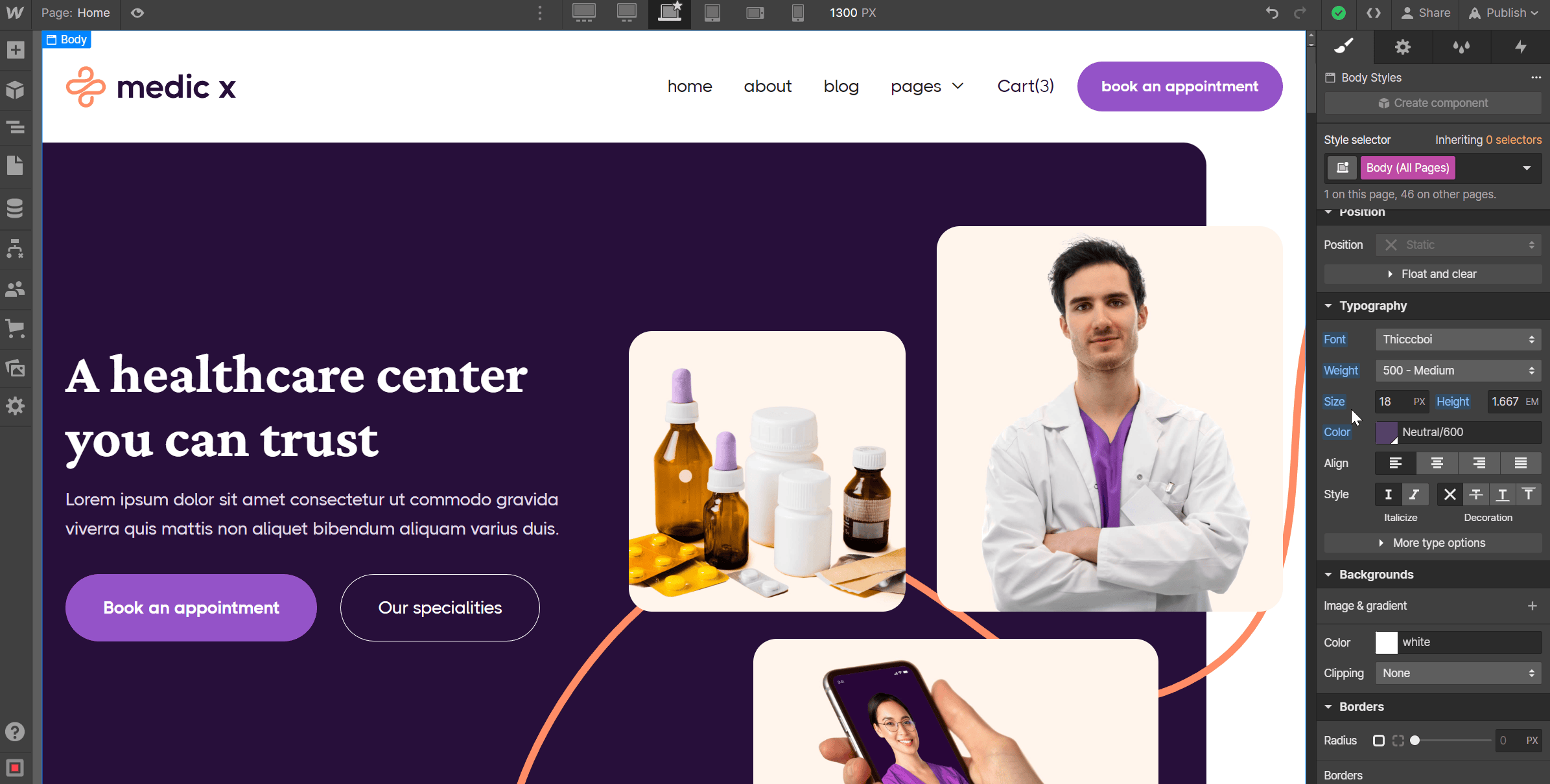 Start Here Fonts - Medic X Webflow Template