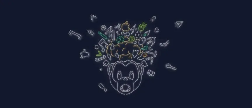 A monkeys head blows up with ideas