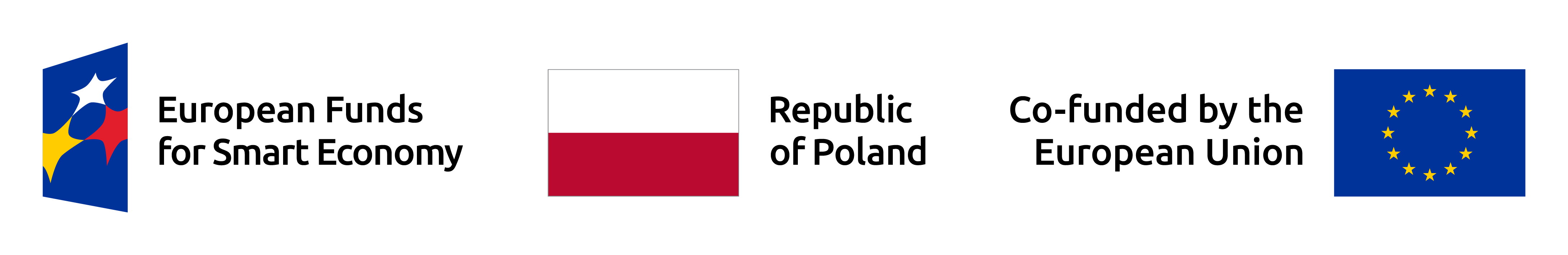 European Funds for Smart Economy, Republic of Poland, and Co-funded by the European Union logos