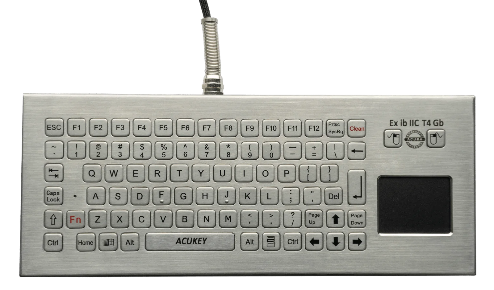 AcuKey TouchPad stainless steel keyboard with integrated touchpad