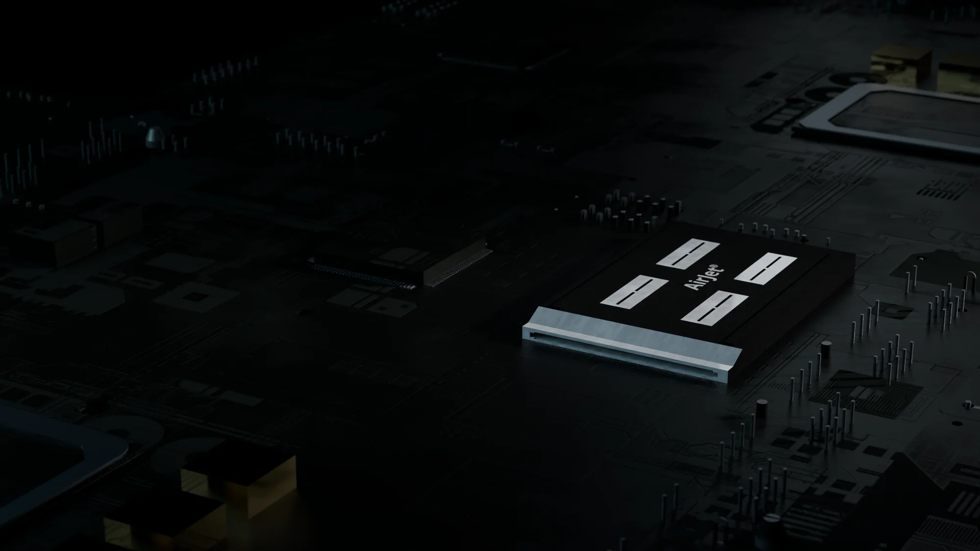 AirJet solid-state cooling chip on a circuit board
