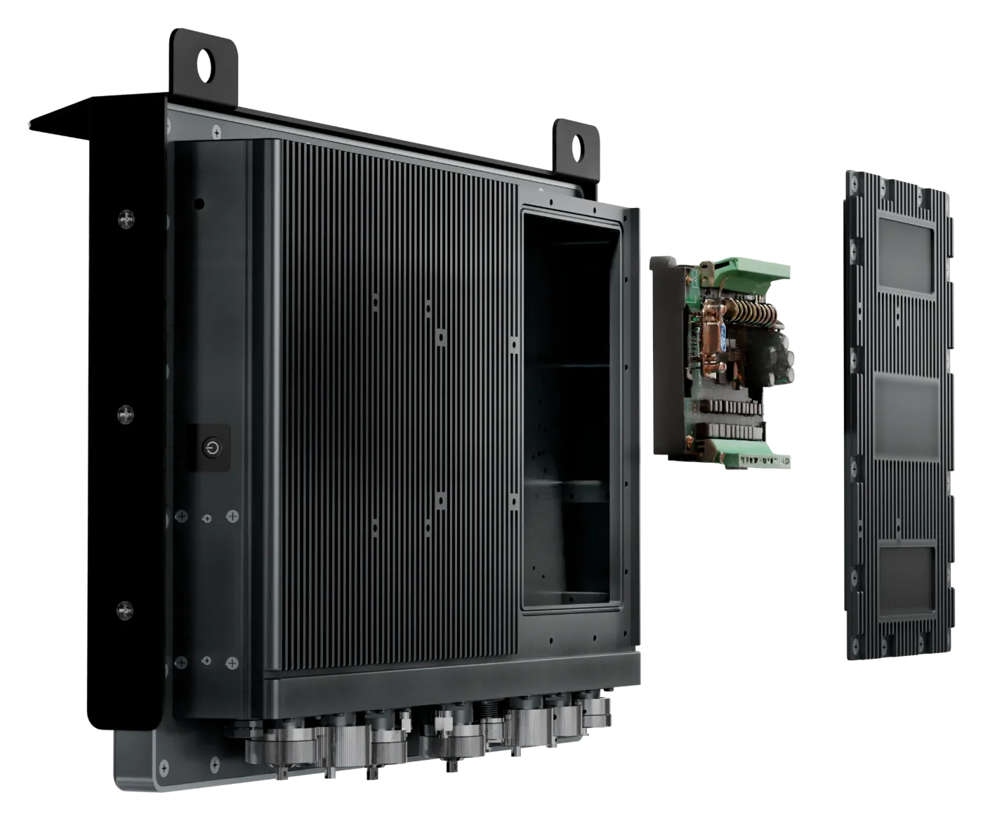 RoughNeck chassis opened to show the board integration bay