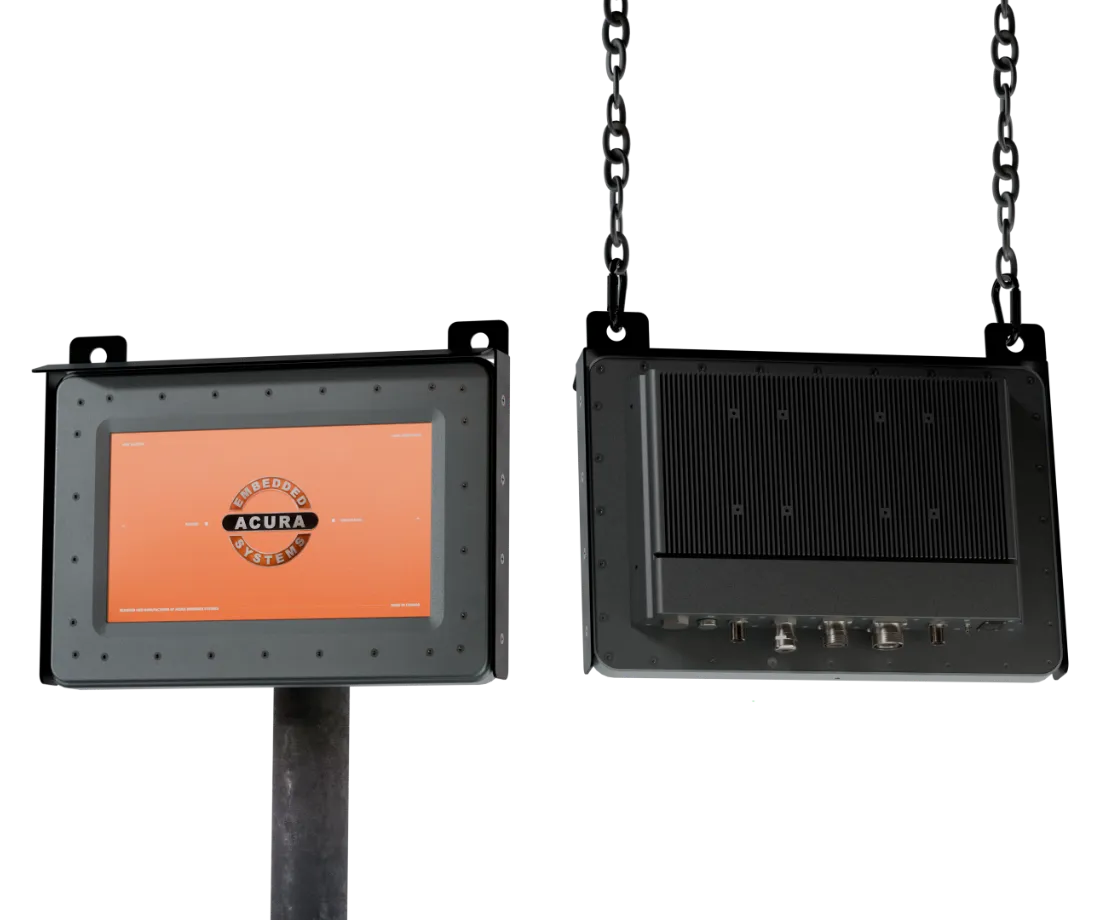 RNK Bastion 15.6-inch, front and back, on a pole mount and chain mount