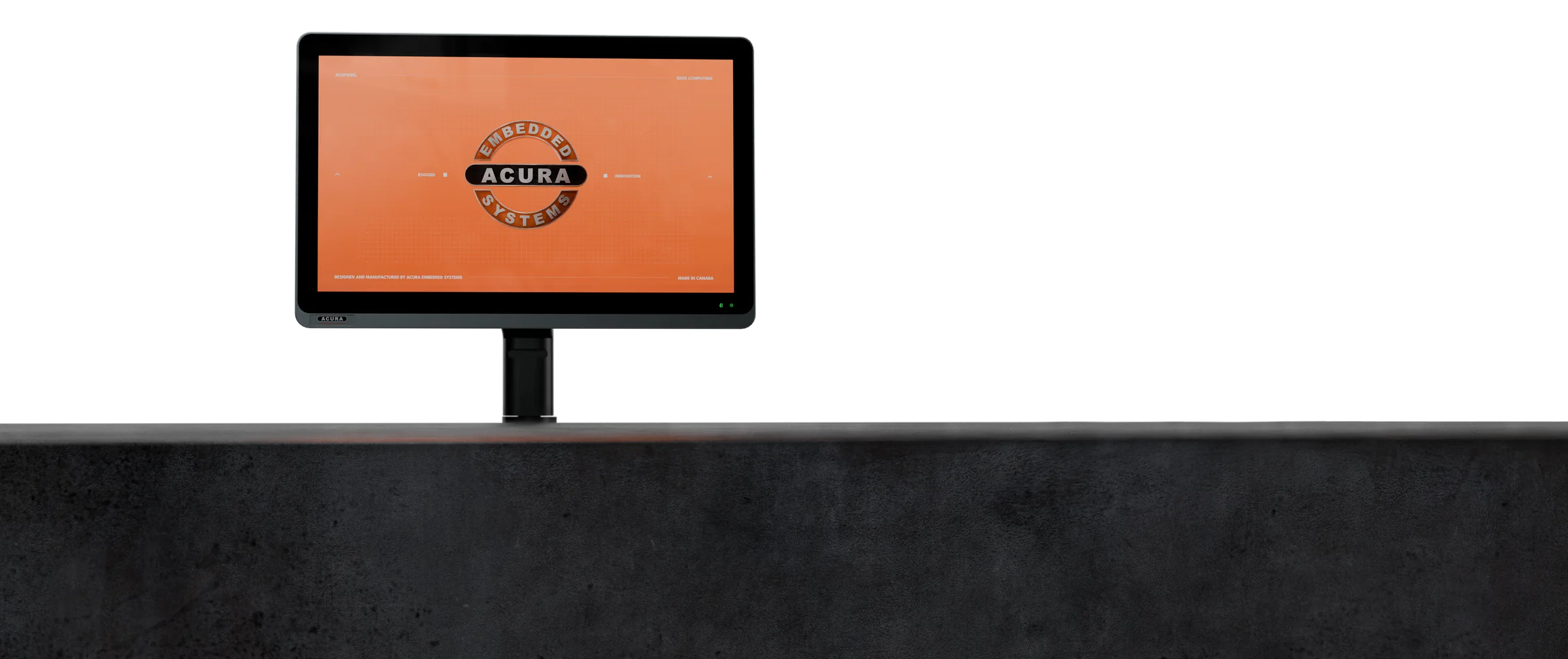 AcuPanel industrial panel PC on a pedestal mount