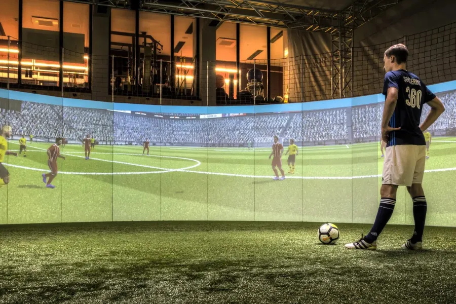 SoccerBot360 immersive 360 degree soccer training arena at TURF ATX