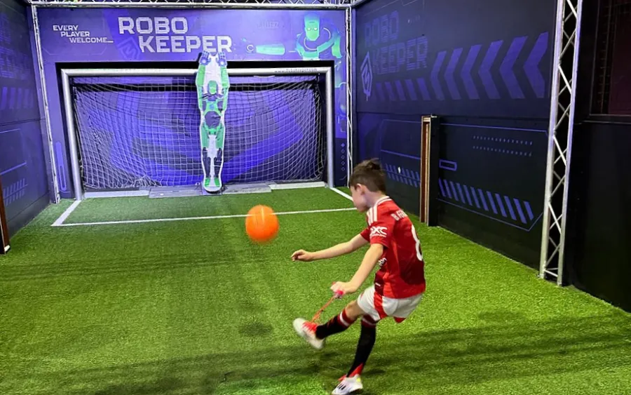 Robokeeper robotic goalkeeper game at TURF ATX